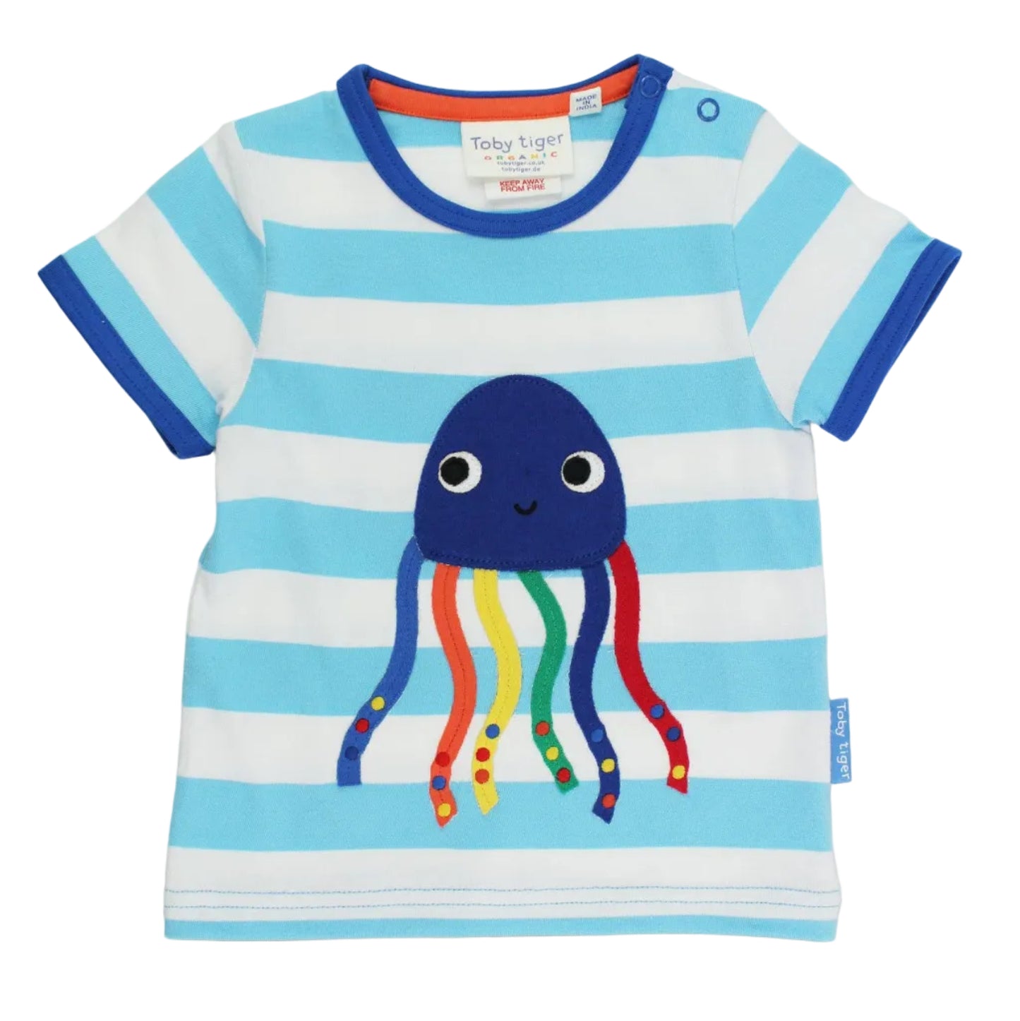 Organic Cotton Jellyfish Appliqué Short Sleeve Kids T-Shirt | Toby Tiger
