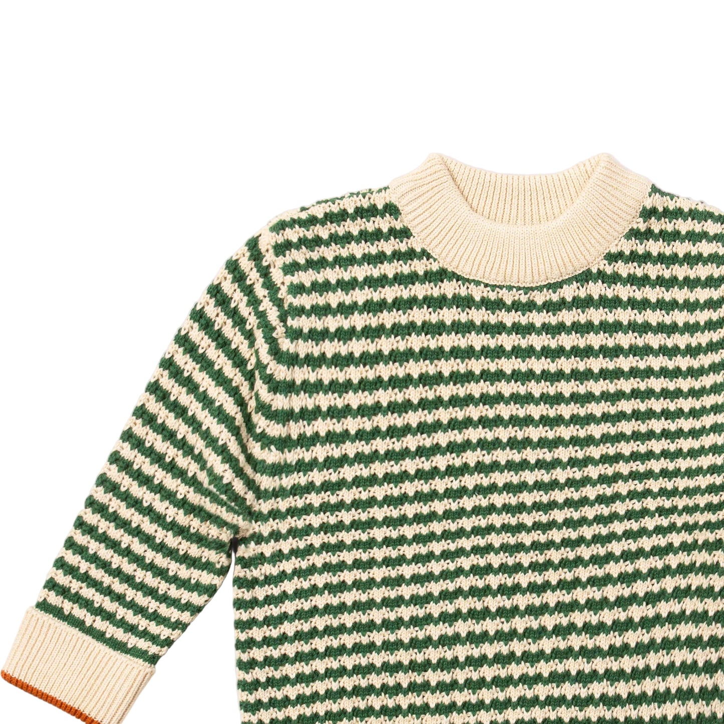 Little Green Radicals Organic Knit Sweater- Olive Striped