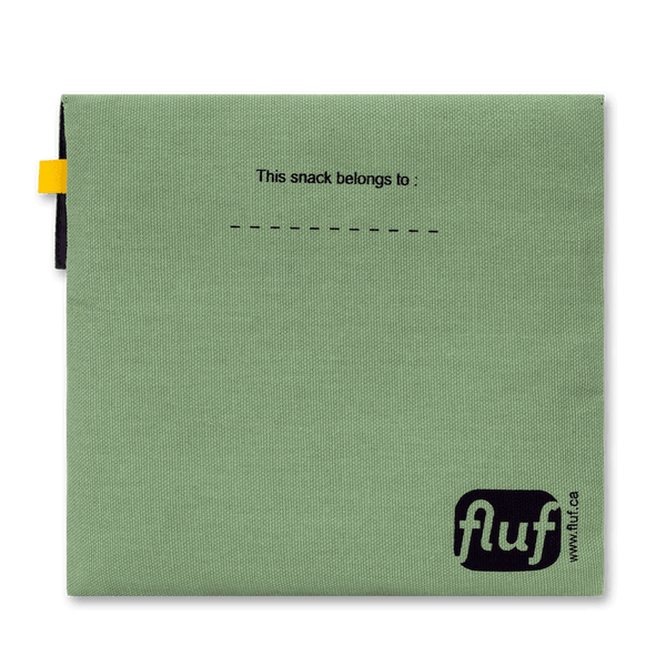 Fluf organic Flip snack bag - 'snack' moss