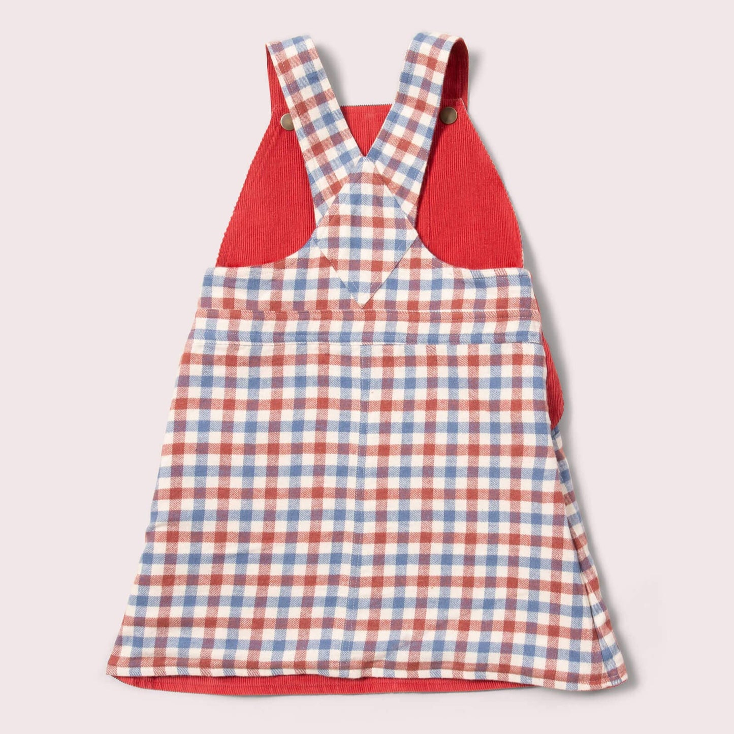Little Green Radicals Organic Girls' Reversible Pinafore Dress- Holly Berry