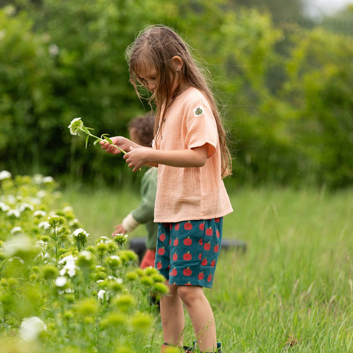 Organic Cotton Apple Print Kids Shorts | Little Green Radicals 