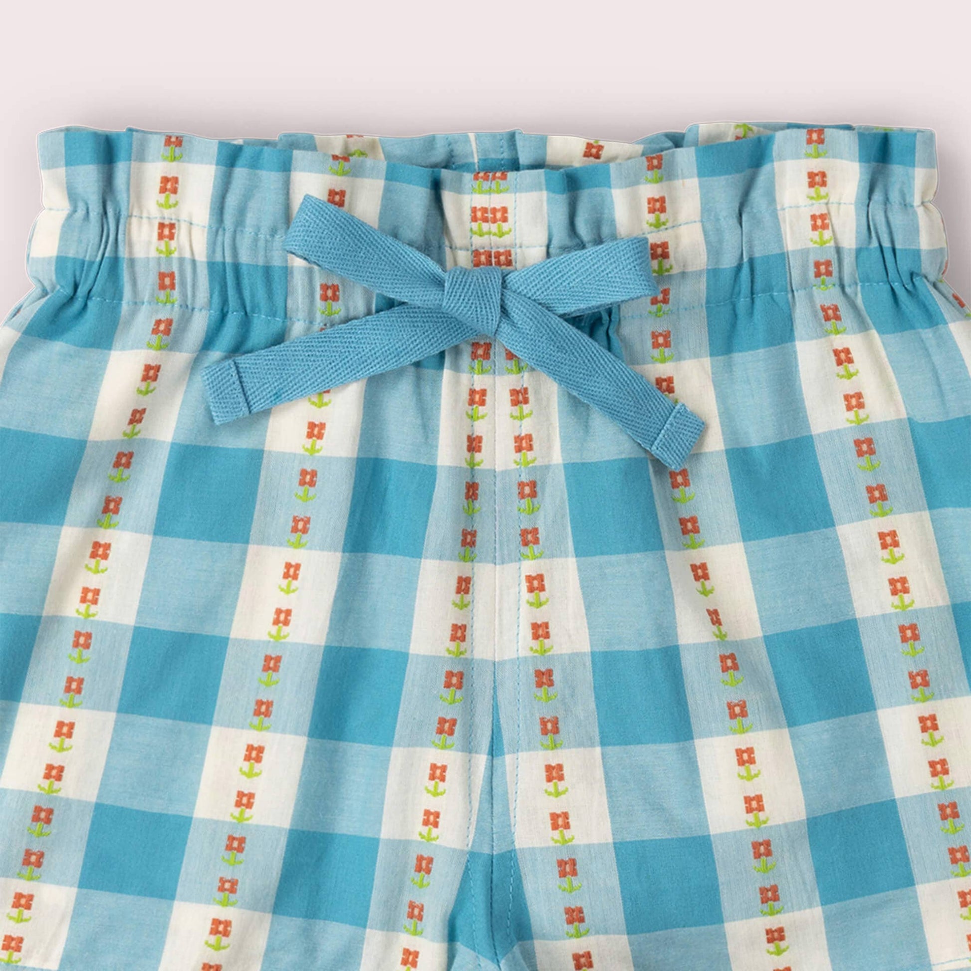 Organic Cotton Girls' Shorts - Blue Flowers | Little Green Radicals