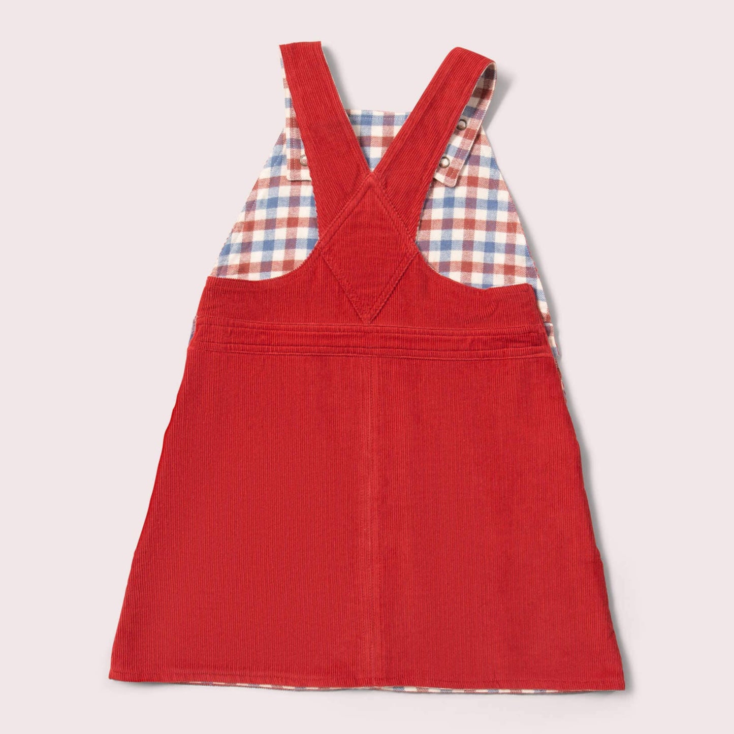 Little Green Radicals Organic Girls' Reversible Pinafore Dress- Holly Berry