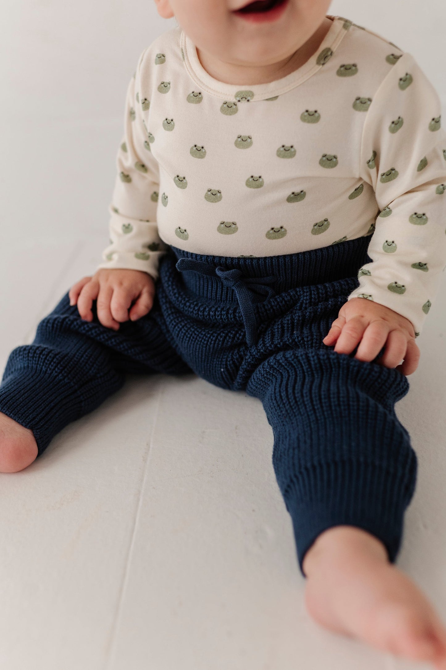 Cotton Knit Pants - Navy
