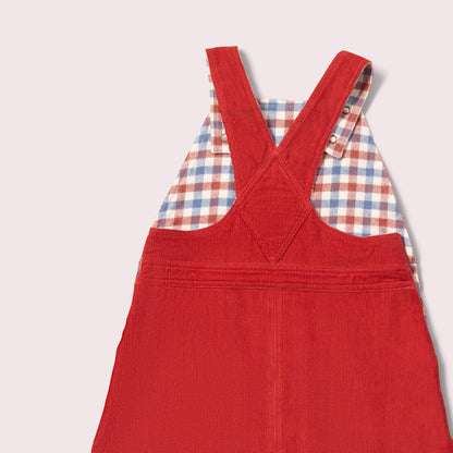 Little Green Radicals Organic Girls' Reversible Pinafore Dress- Holly Berry