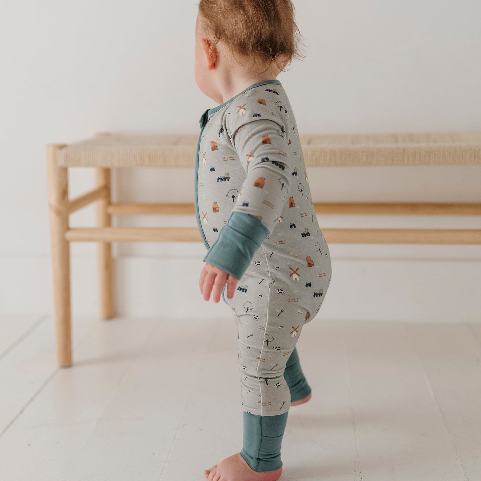 Baby Bamboo Viscose Long Sleeve Zip Romper with Footies | babysprouts