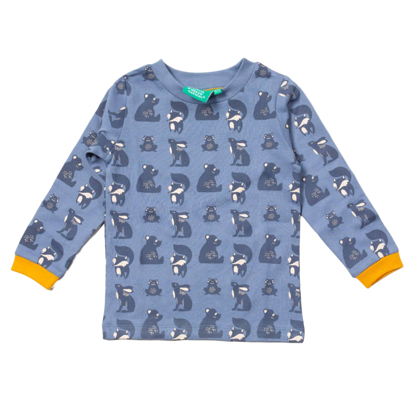Little Green Radicals Organic Kids' Long Sleeved T-Shirt- Midnight Animals