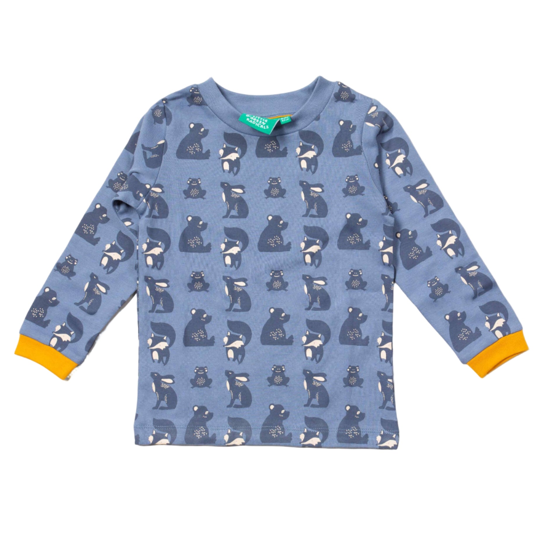 Little Green Radicals Organic Kids' Long Sleeved T-Shirt- Midnight Animals