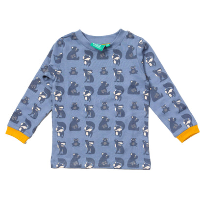 Little Green Radicals Organic Kids' Long Sleeved T-Shirt- Midnight Animals