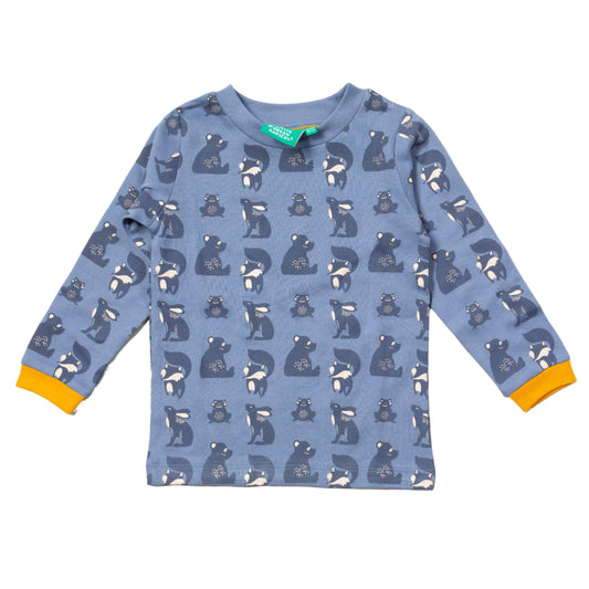 Little Green Radicals Organic Kids' Long Sleeved T-Shirt- Midnight Animals