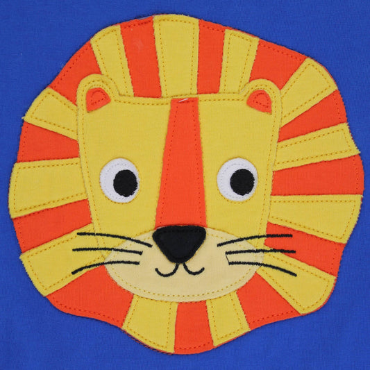 Organic Cotton Lion Appliqué Short Sleeve Kids T-Shirt | Toby Tiger