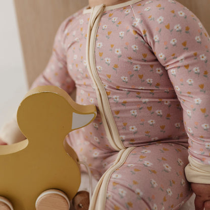 Baby Bamboo Viscose Long Sleeve Zip Romper with Footies | babysprouts