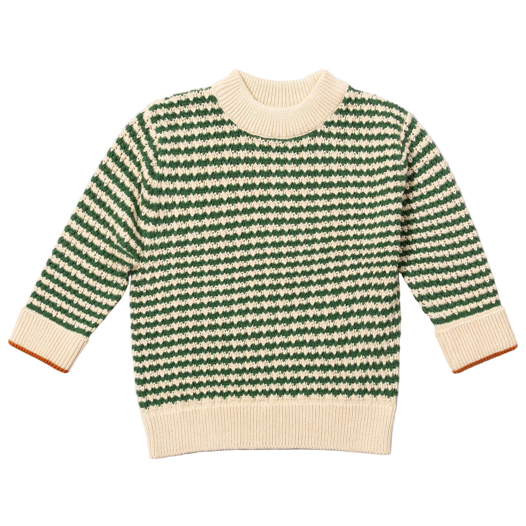Little Green Radicals Organic Knit Sweater- Olive Striped