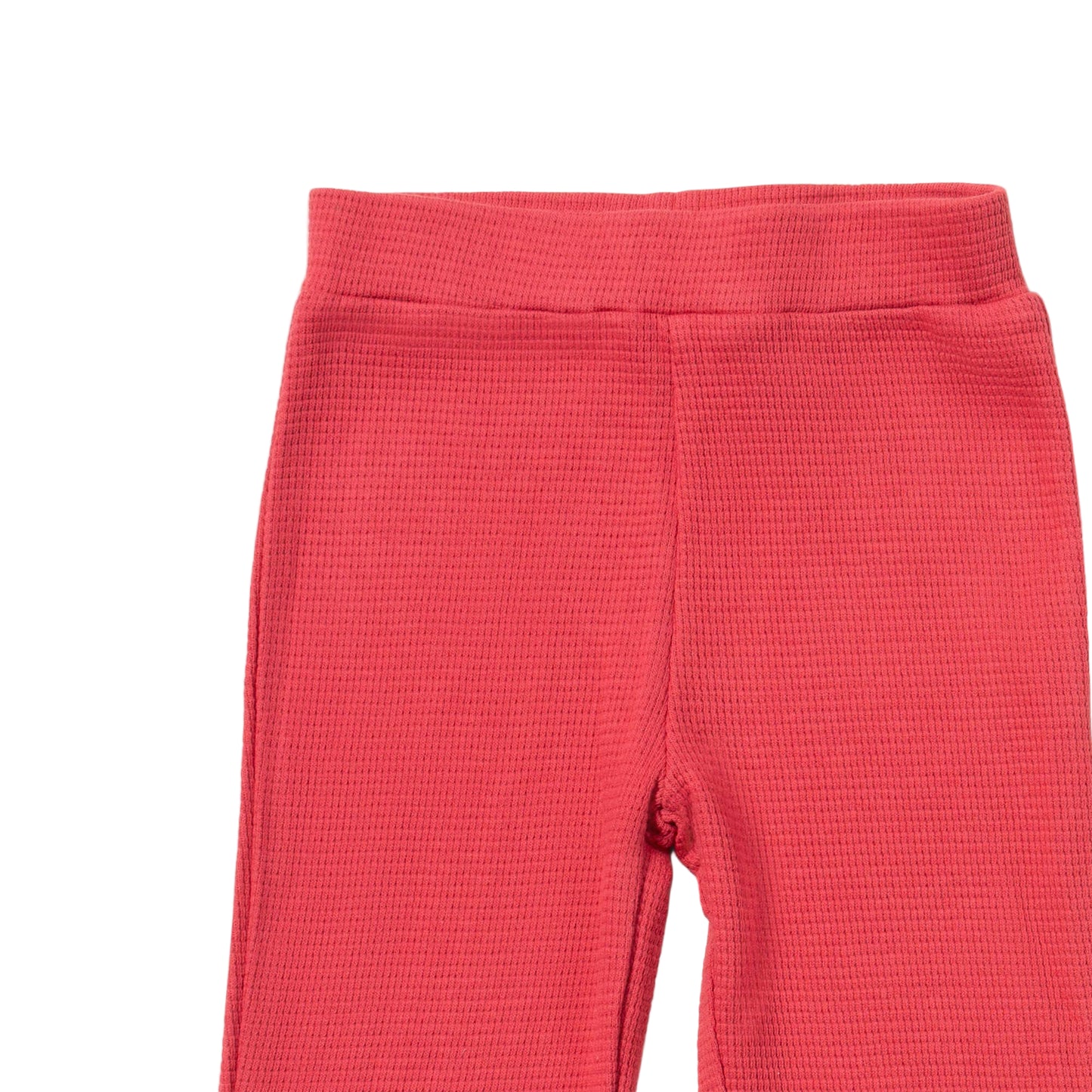 Little Green Radicals Organic Kids' Waffle Leggings- Holly Berry