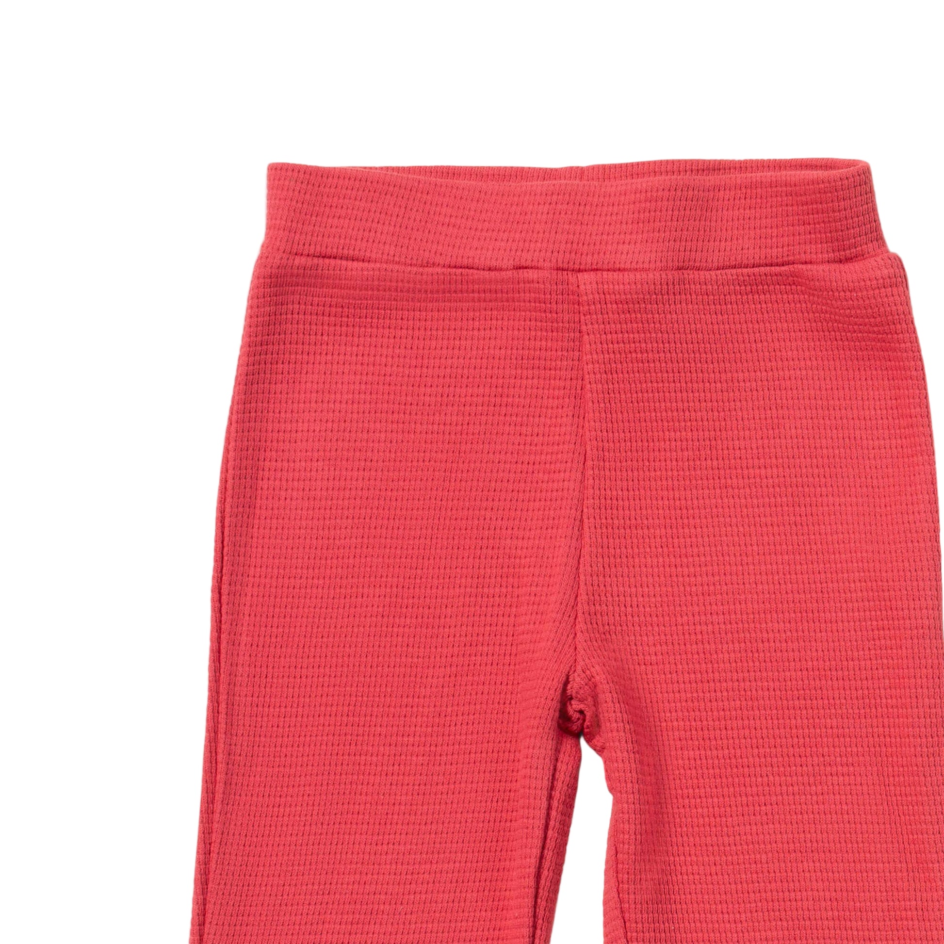 Little Green Radicals Organic Kids' Waffle Leggings- Holly Berry
