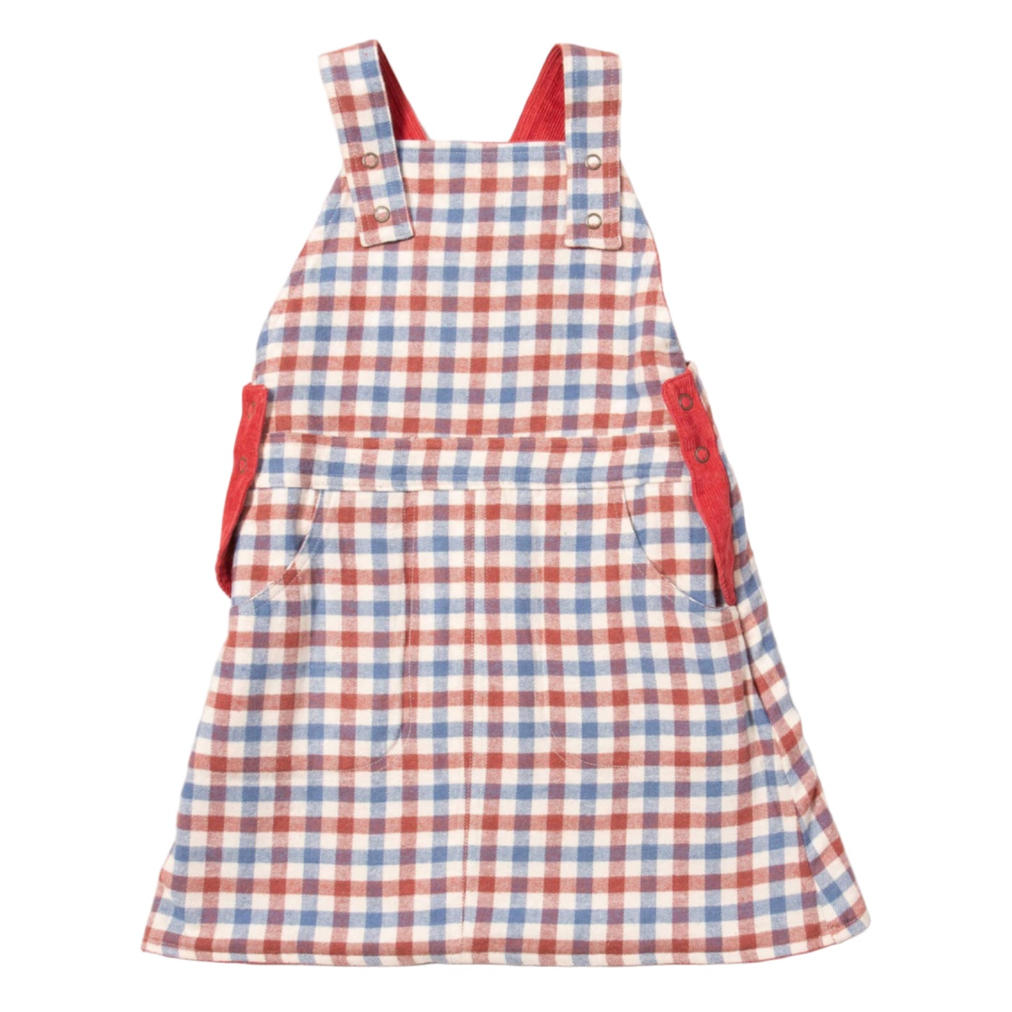 Little Green Radicals Organic Girls' Reversible Pinafore Dress- Holly Berry