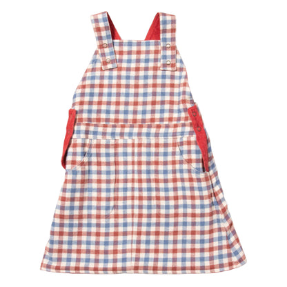 Little Green Radicals Organic Girls' Reversible Pinafore Dress- Holly Berry