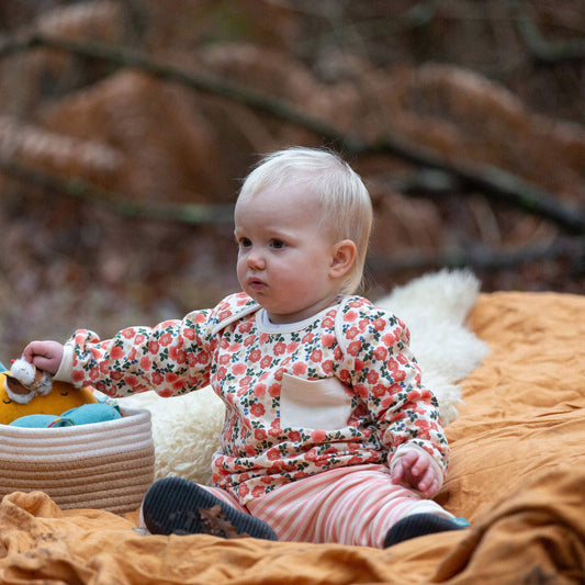 Little Green Radicals Organic Cotton T-Shirt & Jogger Playset - Pink, Petals