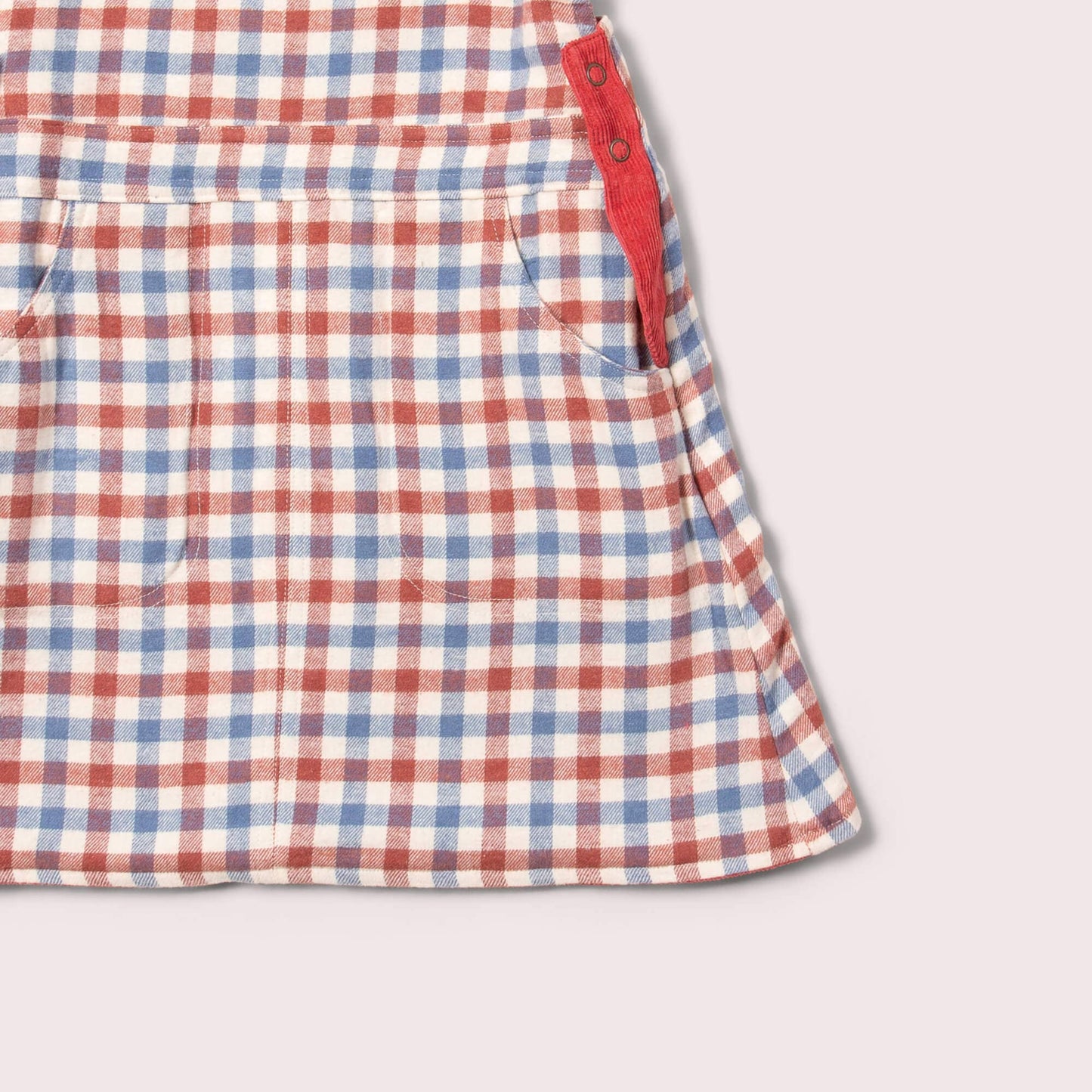 Little Green Radicals Organic Girls' Reversible Pinafore Dress- Holly Berry