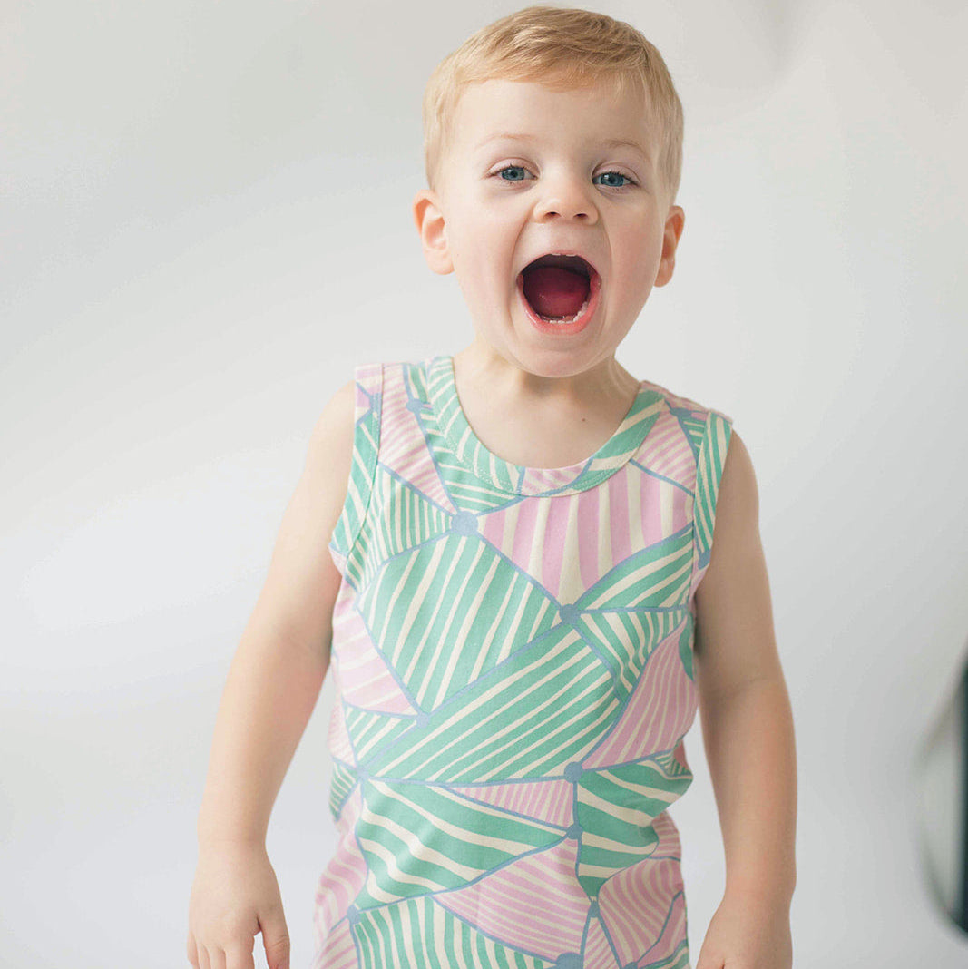 Kids Organic Cotton Tank and Shorts Set - Triangles | Good Apples Kids