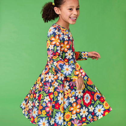 Frugi Organic Cotton Long Sleeve Skater Dress - Beautiful Bunch