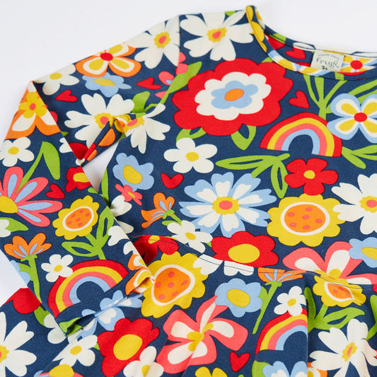 Frugi Organic Cotton Long Sleeve Skater Dress - Beautiful Bunch