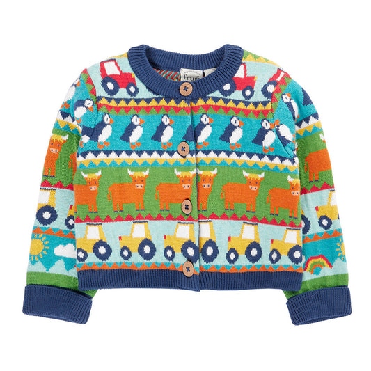 Frugi Organic Cotton Fair Isle Cardigan - Farm