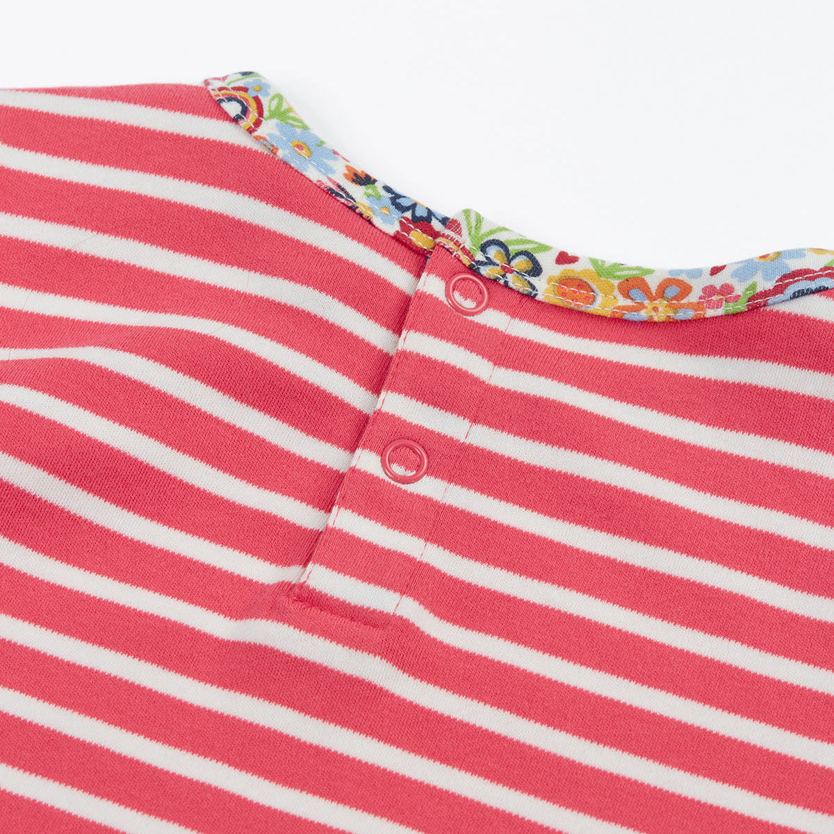 Frugi Organic Cotton Long Sleeve Breton Stripe Top - Pals Appliqué