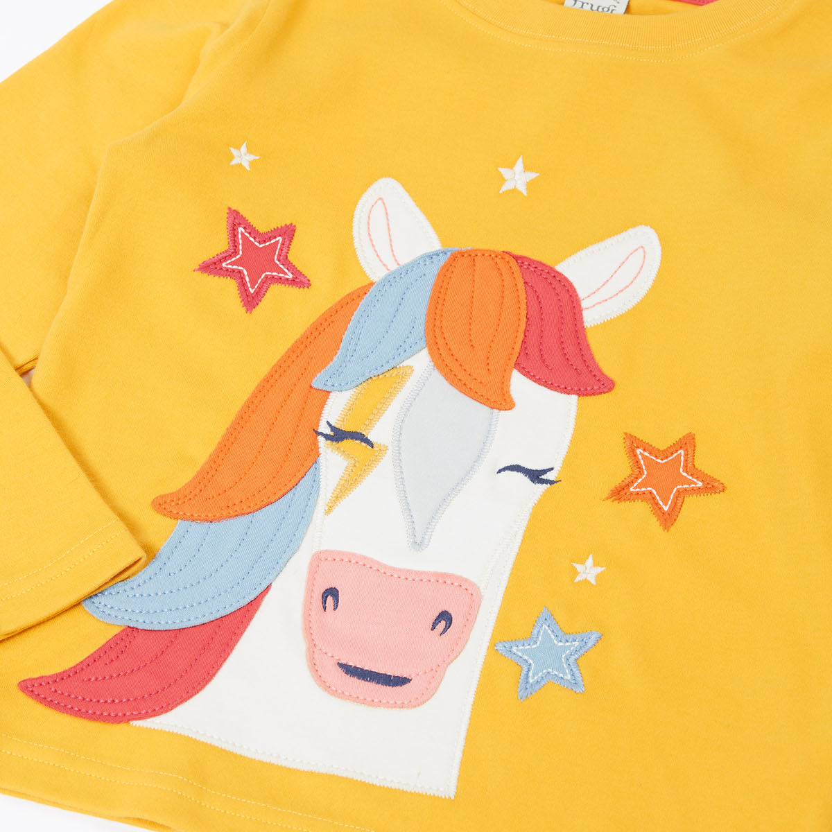 Frugi Organic Cotton Long Sleeve T-Shirt - Horse Appliqué