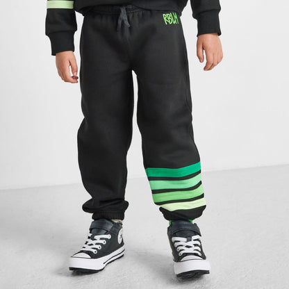 Green Striped Joggers - Organic Cotton & Recycled Polyester | Rebloomed Kids