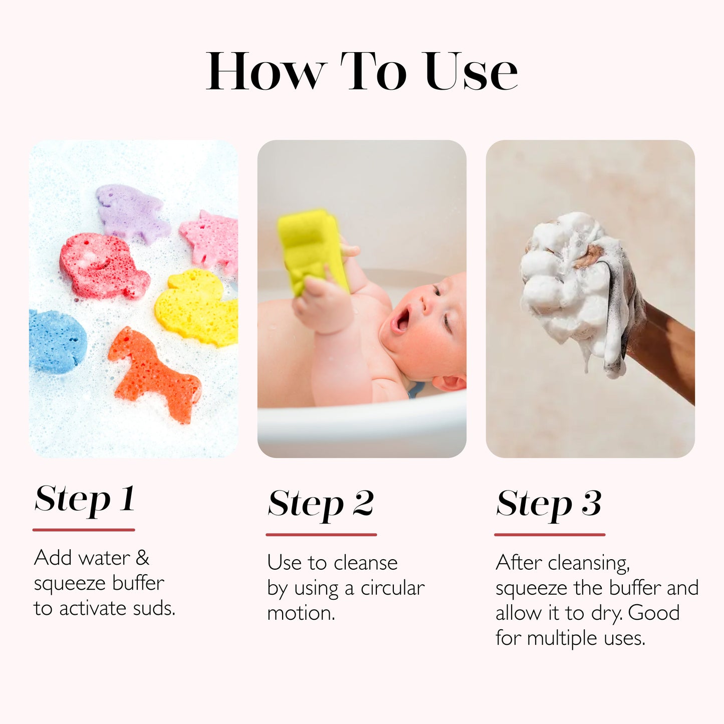 Nature Animals 3-Pack - Kids Body Wash Sponge Set | Spongellé 