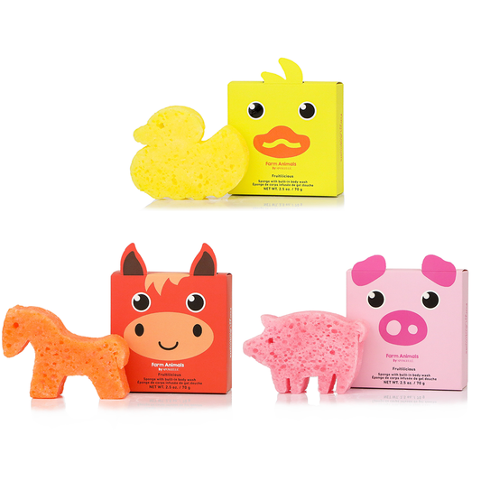 Spongellé Farm Animals Body Wash Buffer 3-Pack for Kids