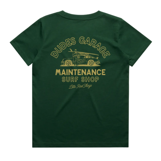 Dudes Garage Organic Cotton Tee - Forest Green | Sustainable Kids Shirt