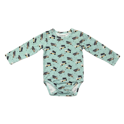 Bamboo Long Sleeve Bodysuit - Dump Trucks