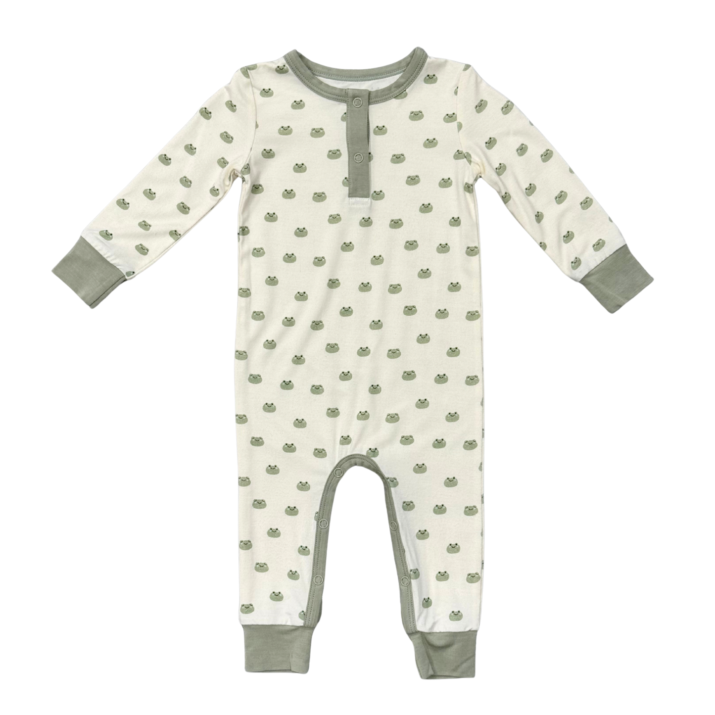 Bamboo Snap Romper - Miniature Frogs