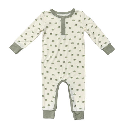 Bamboo Snap Romper - Miniature Frogs
