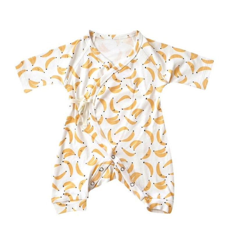 Banana Print Baby Kimono Onesie - Organic Pima Cotton | Dodo Banana