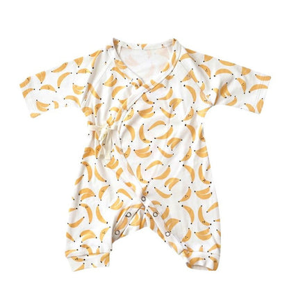 Banana Print Baby Kimono Onesie - Organic Pima Cotton | Dodo Banana