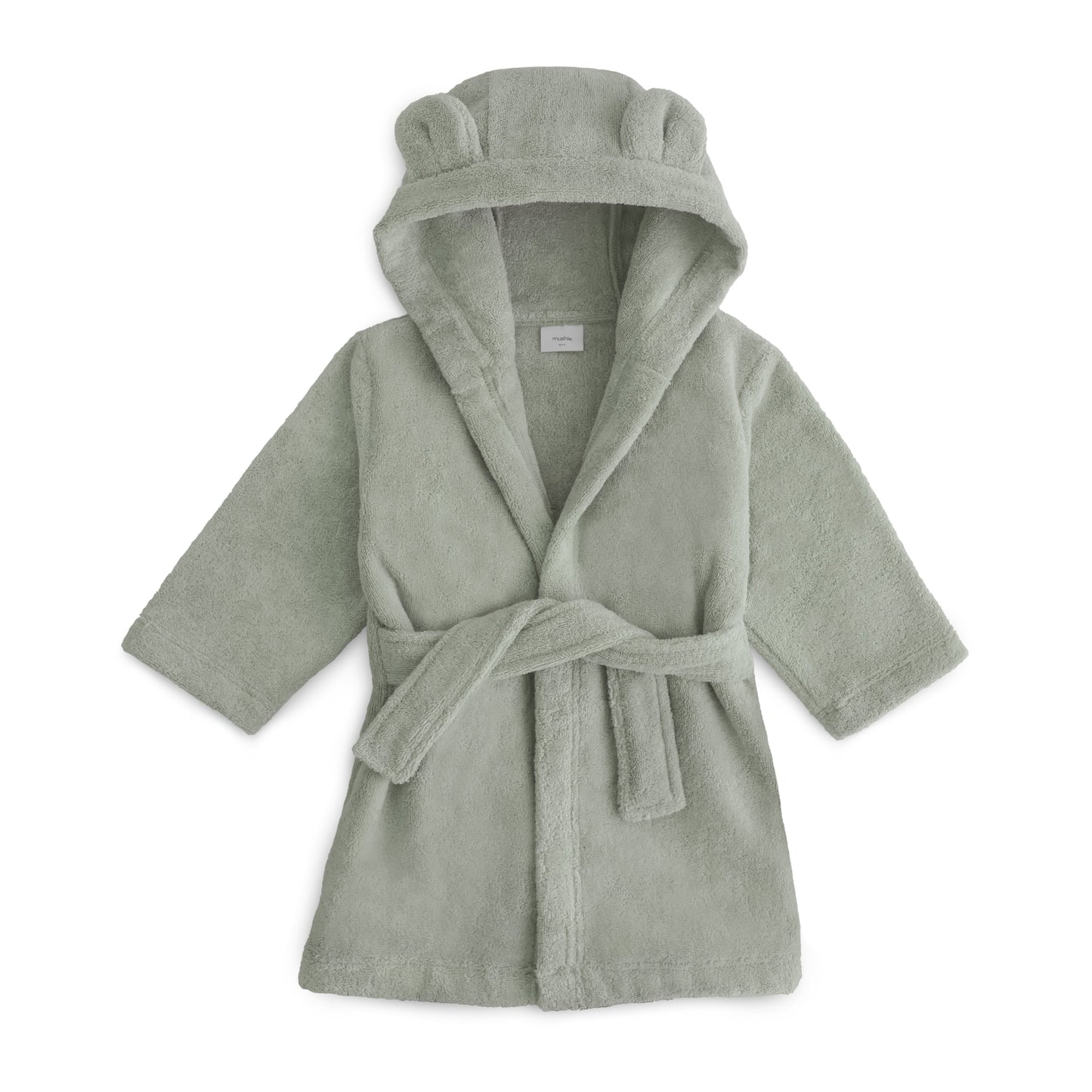 Mushie Organic Cotton Hooded Robe with Bear Ears