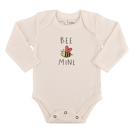 Finn + Emma Organic Long Sleeve Baby Bodysuit- Bee Mine