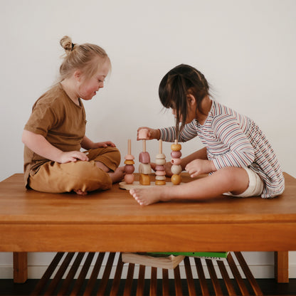 Wooden Multi Shape Stacker - Various Colors | Mushie
