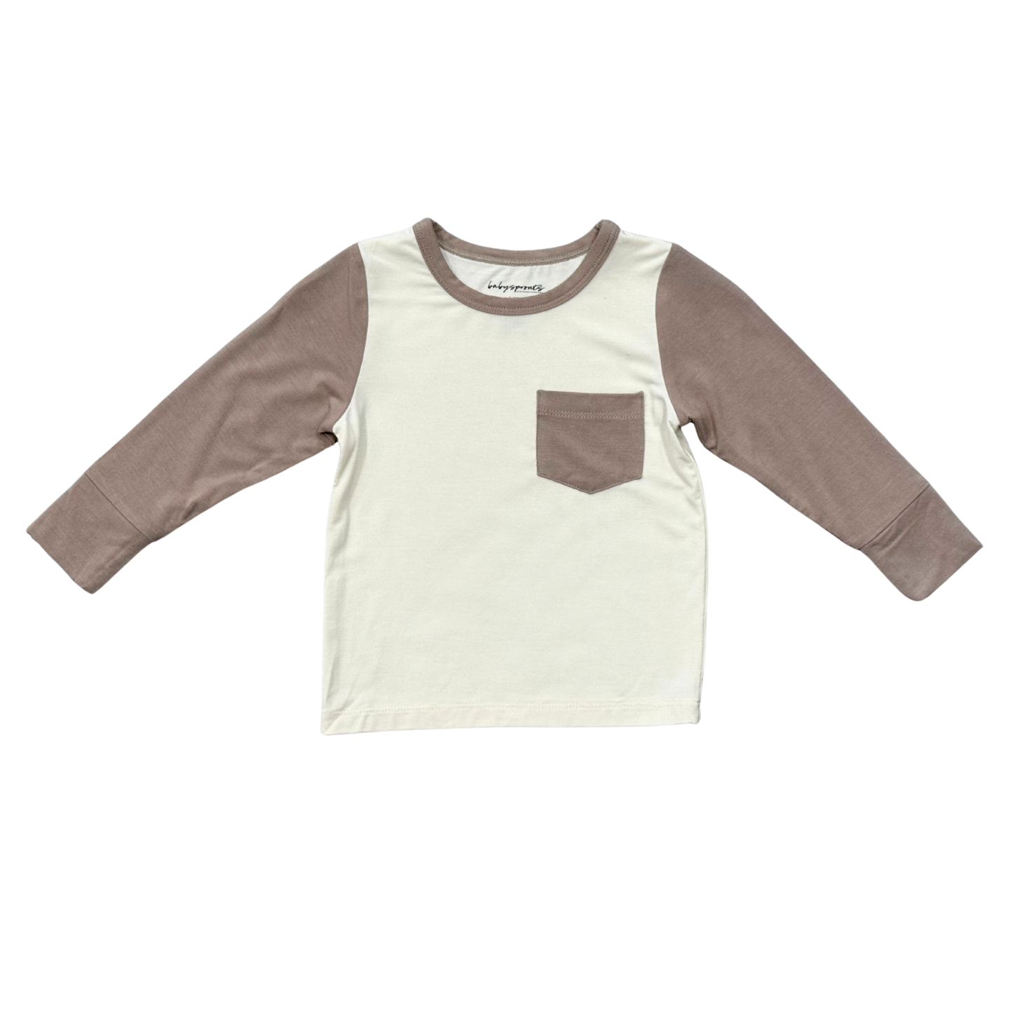 Bamboo Long Sleeve Colorblock Pocket Shirt - Portabella