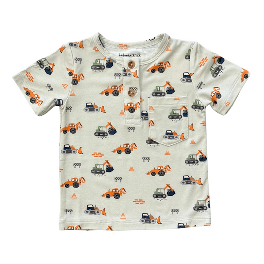 Bamboo Viscose Boys' Short Sleeve Henley Shirt | Babysprouts