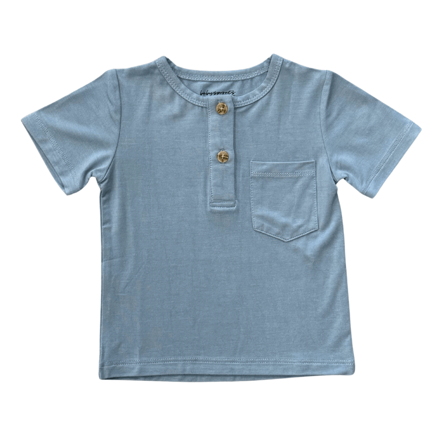 Bamboo Viscose Boys' Short Sleeve Henley Shirt | Babysprouts