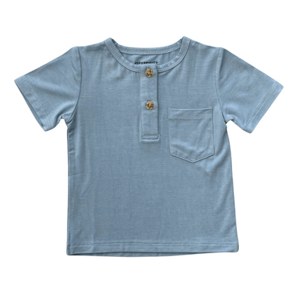 Bamboo Viscose Boys' Short Sleeve Henley Shirt | Babysprouts