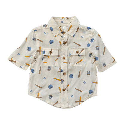 Boys Viscose Utility Shirt with Chest Pockets - Kids Button Up | babysprouts