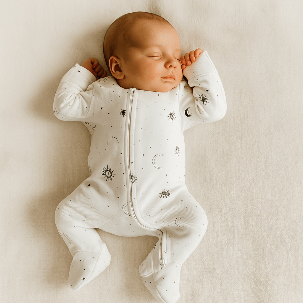 Celestial Organic Cotton Baby Footie - Finn + Emma