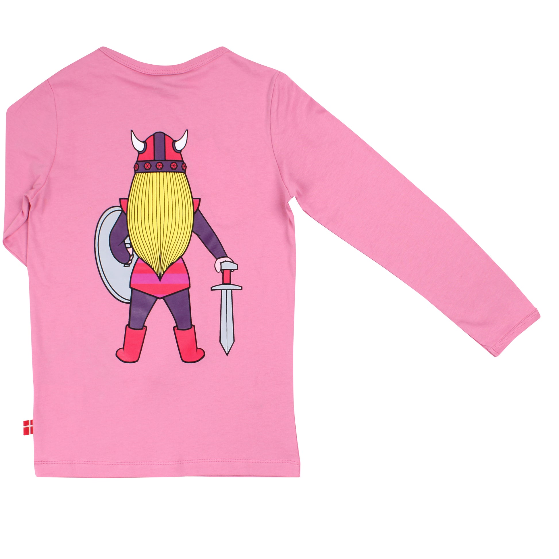 Danefae Long Sleeved Girls' Cotton Viking T-Shirt- Rose, Freja