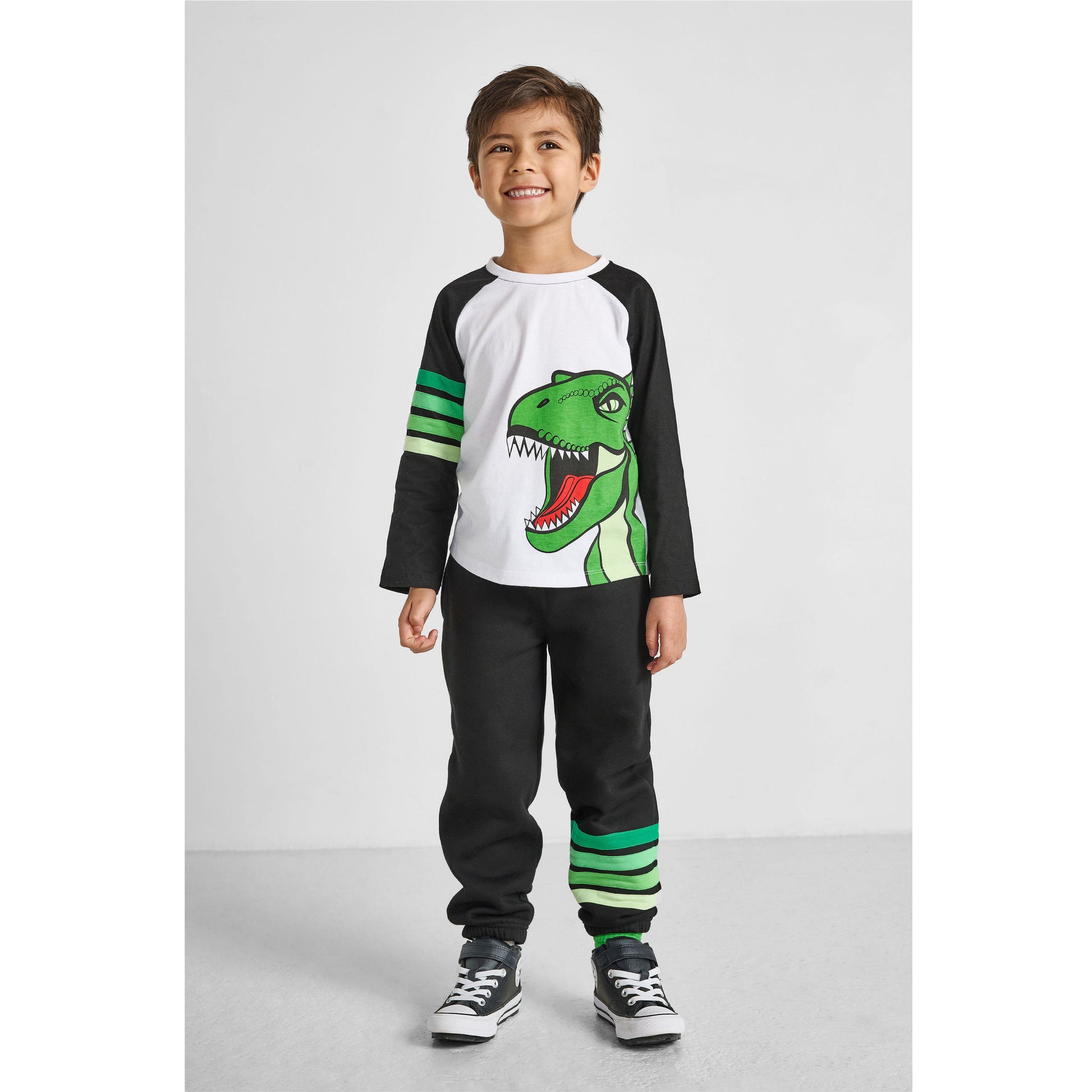 Green Striped Joggers - Organic Cotton & Recycled Polyester | Rebloomed Kids