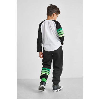Green Striped Joggers - Organic Cotton & Recycled Polyester | Rebloomed Kids